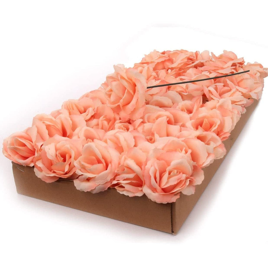 8" Stems Silk Artificial Flowers Peach Rose Picks 50pcs