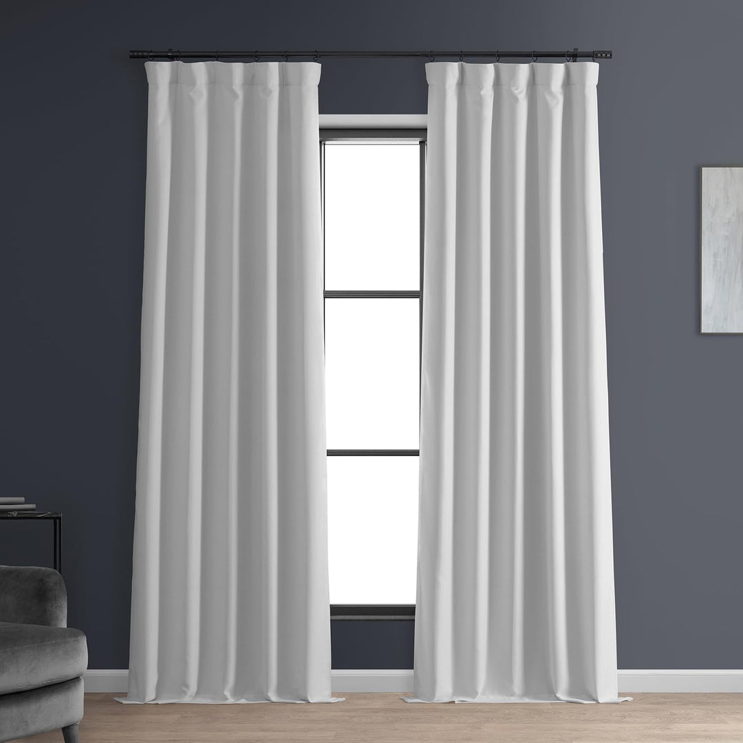 HPD HALF PRCE DRAPES Solid Thermal nsulated Blackout Curtains for Bedroom 96 50 X 96 - Mission White