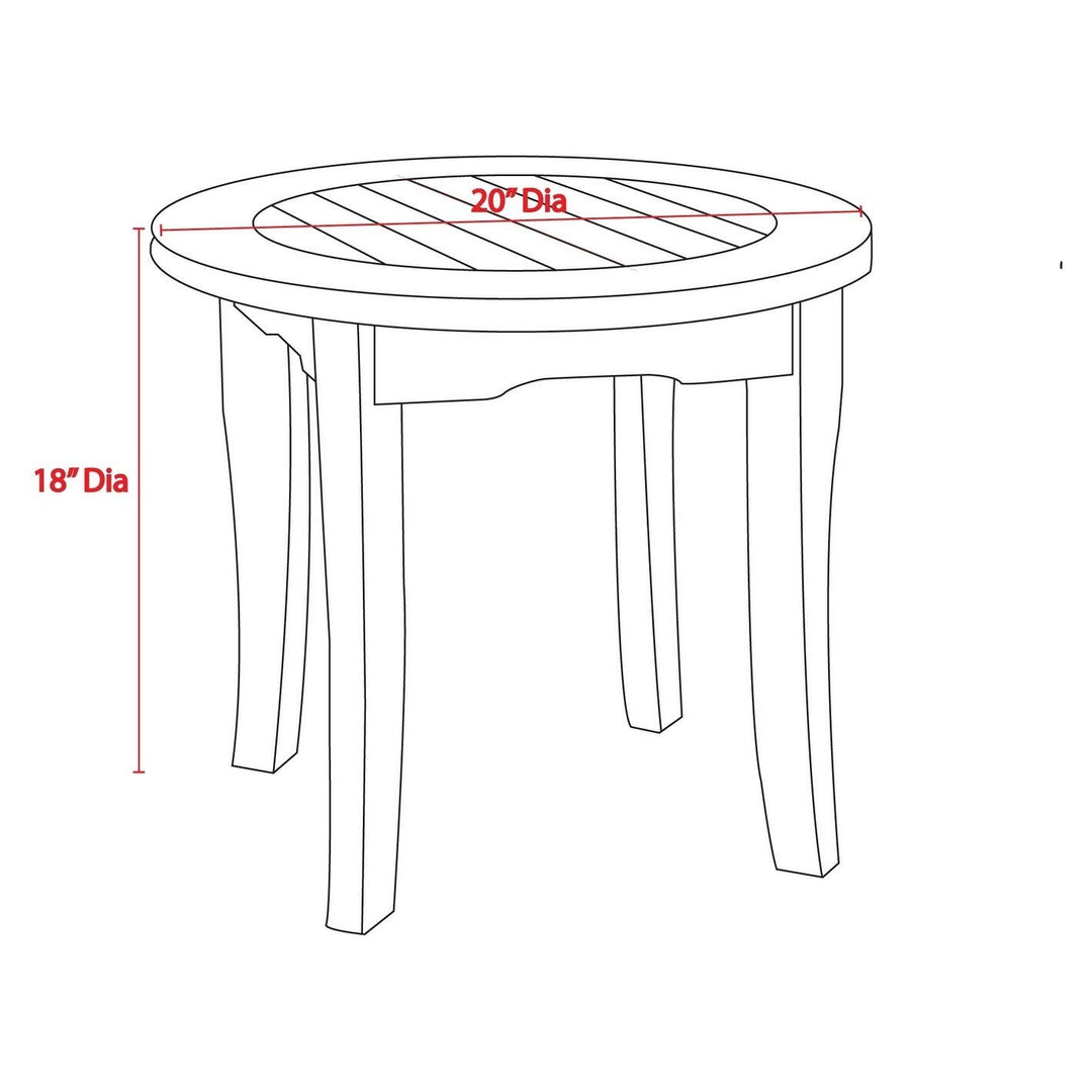 Round Eucalyptus End Table Brown Traditional Stained