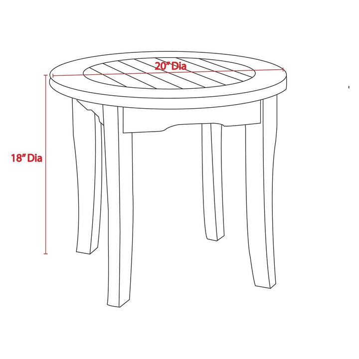 Round Eucalyptus End Table Brown Traditional Stained