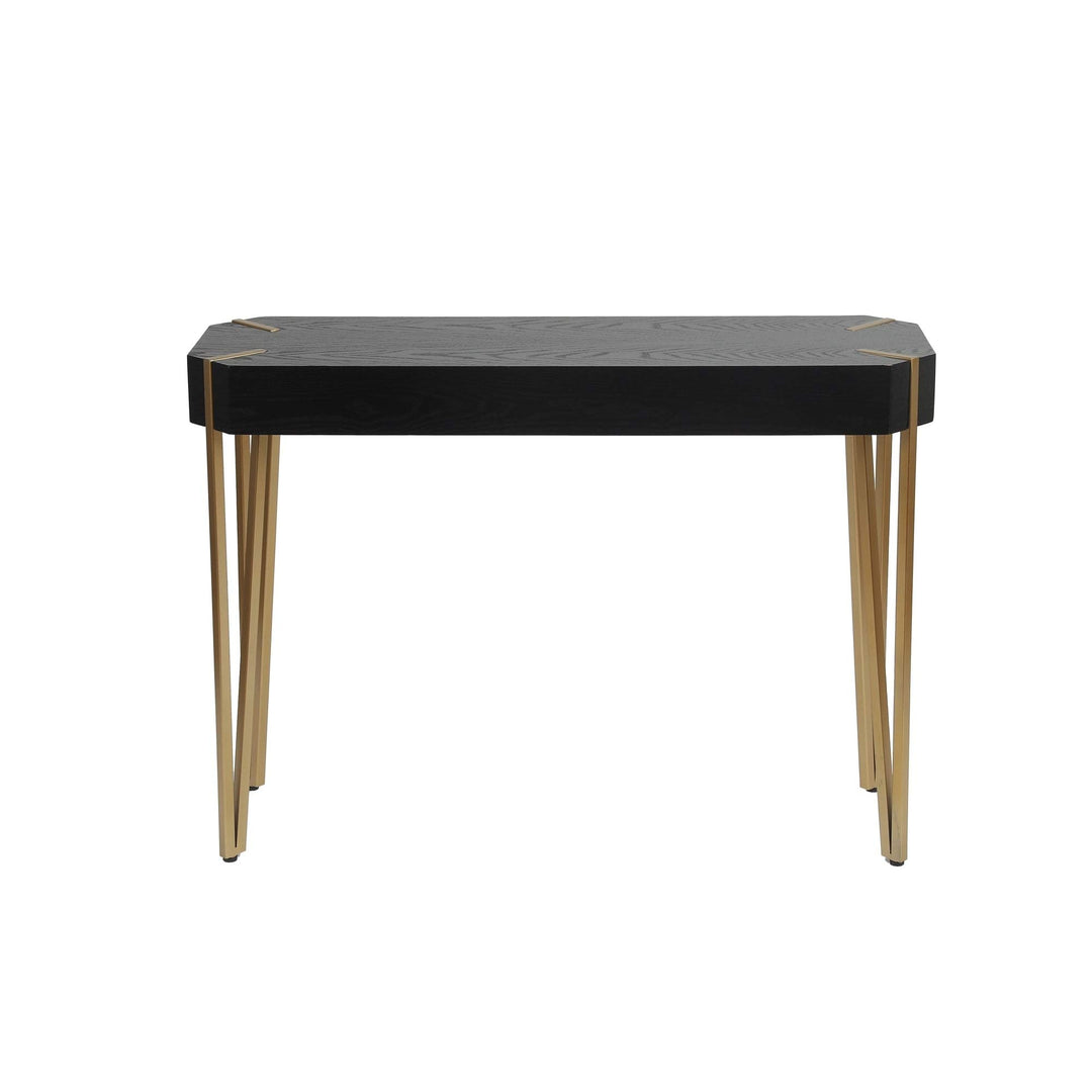 Wood and etal Console Entryway Table Black Gold odern Contemporary Rectangle