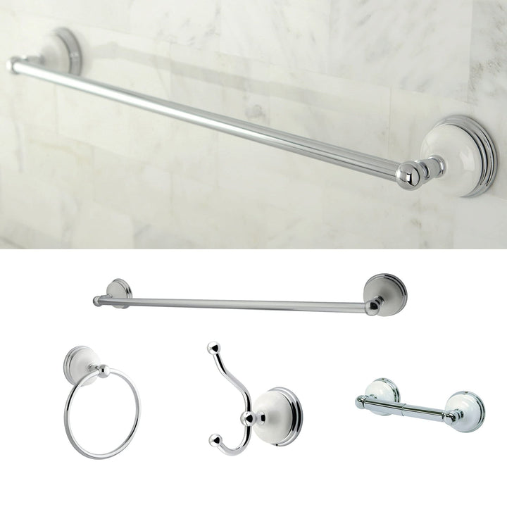 Kingston Brass Victorian 4-piece Polished Chrome Bathroom Accessory Set