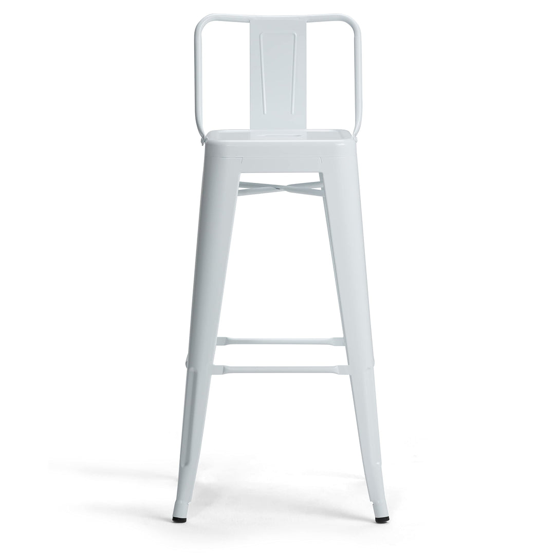 SIMPLIHOME Rayne Metal 30 inch Bar Stool (Set of 2) in White for the Dining Room