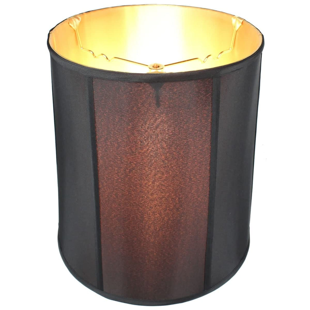 12x14x15 Black Fabric Drum Lamp Shade With Gold Liner Modern Contemporary - Diamond Home USA