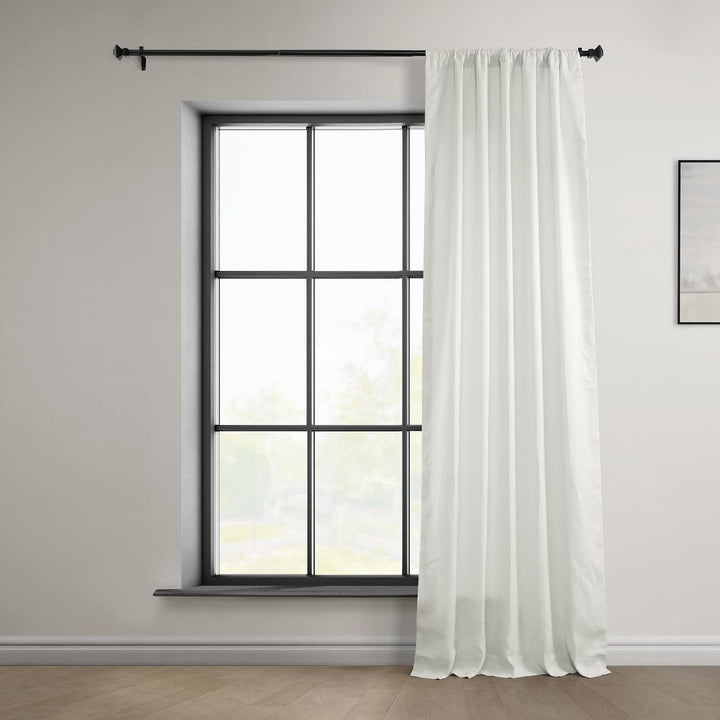 HPD Half Price Drapes 100% Euro Linen Room Darkening Curtains for Bedroom & 50 X 108 - Warm White