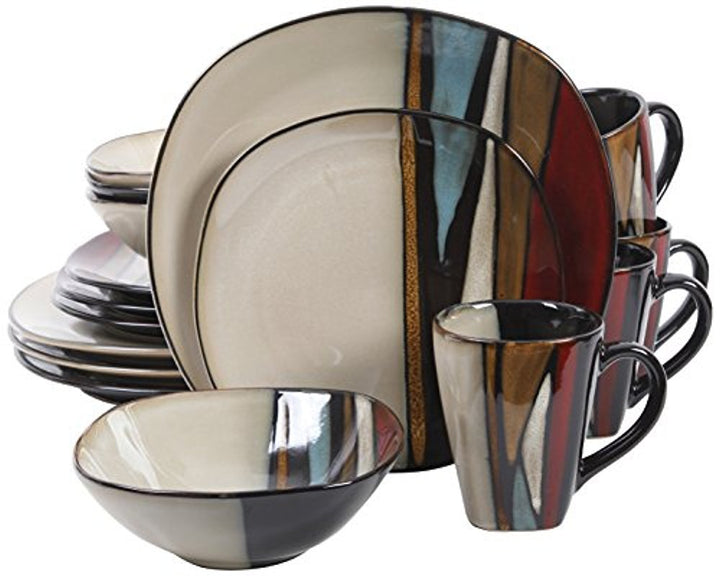 Gibson Elite Althea 16 Piece Reactive Glaze Dinnerware Multicolor - Service