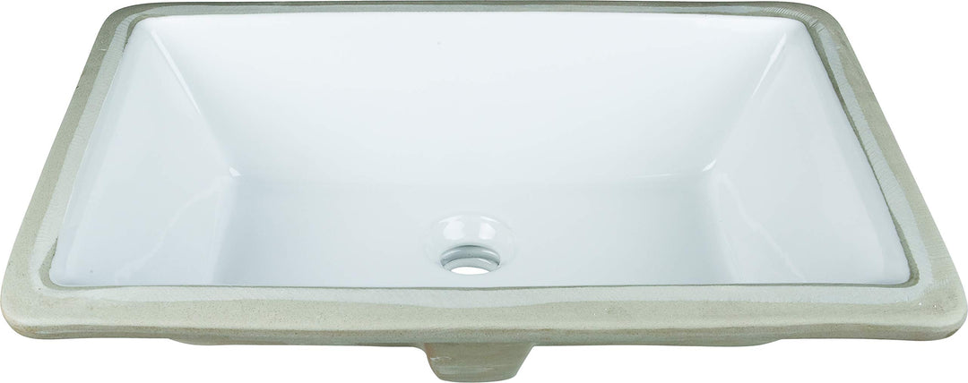 Undermount Porcelain Rectangle Sink Basin. 18-1/2" x 11-3/8". Each sink com