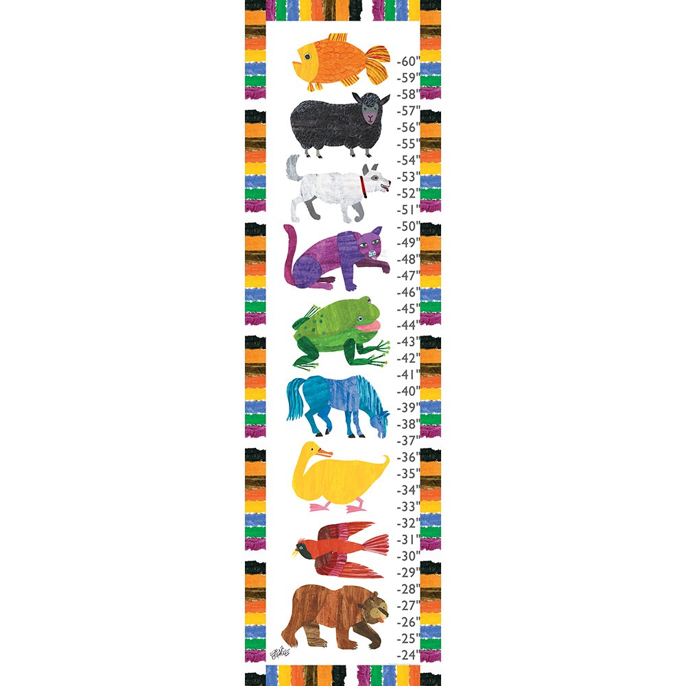 Marmont Hill Eric Carle 'Animals' Canvas Growth Chart 12" x 42"