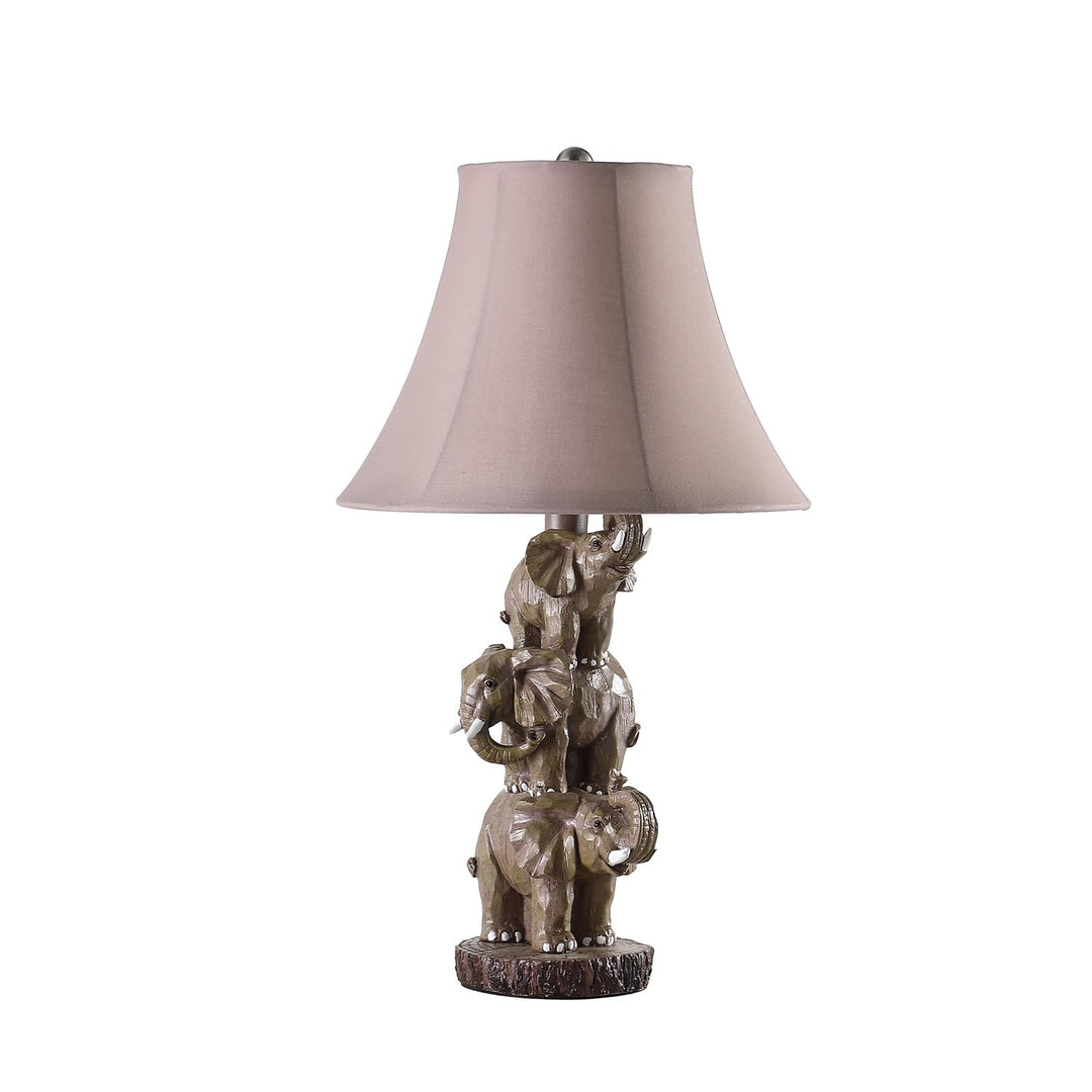 ORE International 21" in Wildlife 3 Stacked Elephants Polyresin Table Lamp