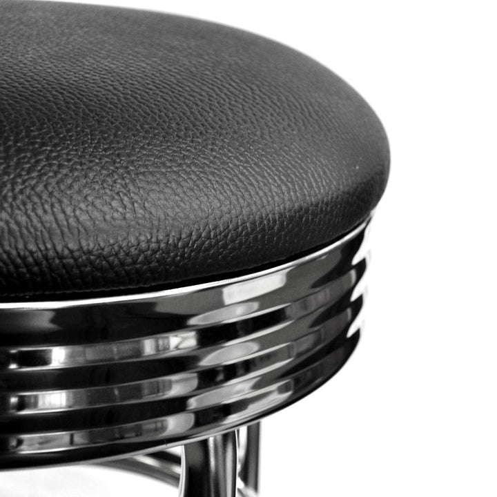 Trinity Chrome Swivel Barstool 29-Inch Black