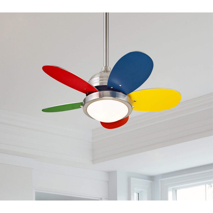 Westinghouse 7223600 Roundabout Indoor Ceiling Fan with Light 30 Inch Brushed