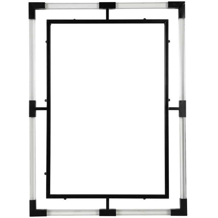 Black Metal Double Framed Wall Mirror with Acrylic Frame