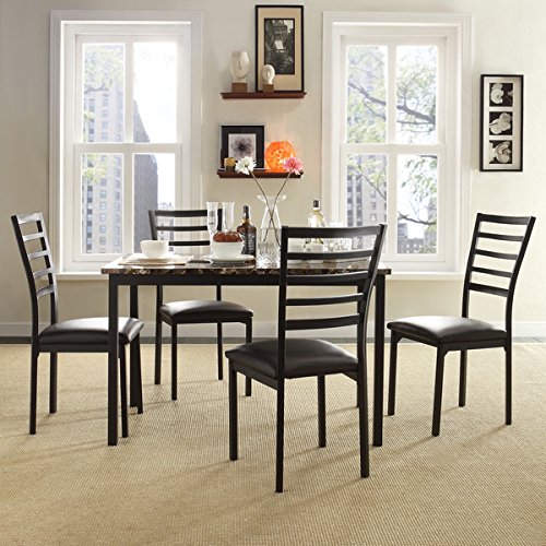 TRIBECCA home Darcy II Espresso Contoured Metal Dining Chairs Set of 4