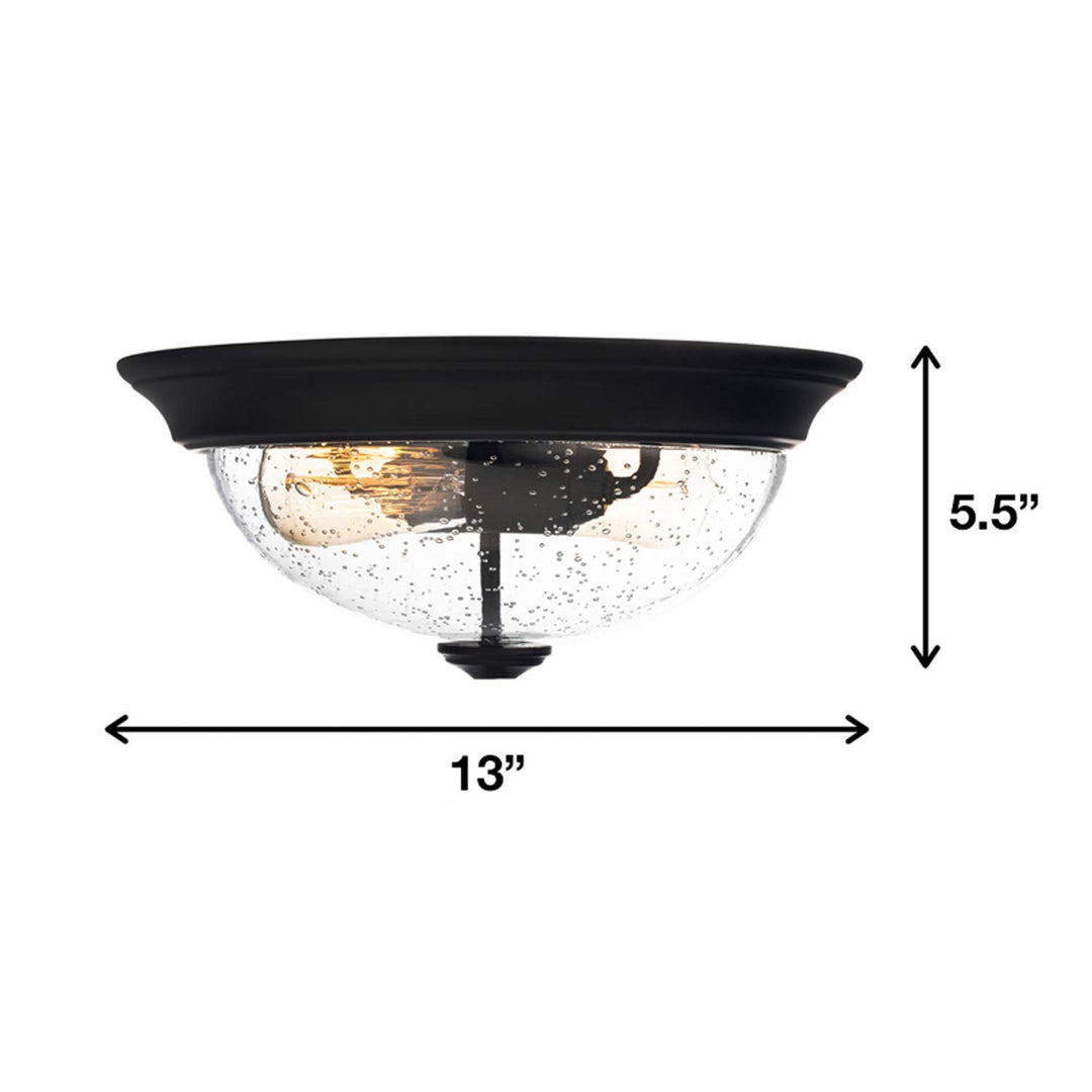 Prominence Home Madalyn 13" Bronze Flush Mount Seeded Glass Bowl Indoor Light