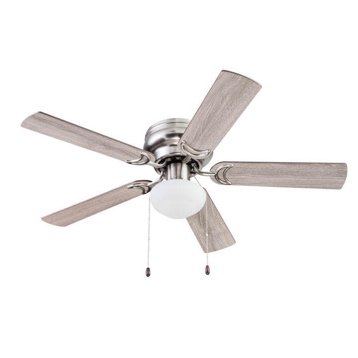 Prominence Home Alvina 44 Inch Traditional Flush Mount Indoor LED Ceiling Fan Satin Nickel