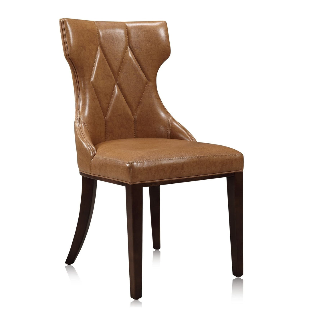 International Design USA Regis' Camel Leather Dining Chairs Set of 2 Saddle