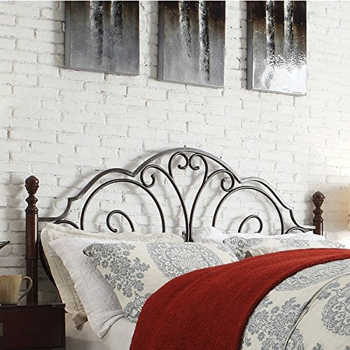 LeAnn Graceful Scroll Bronze Iron Bed Frame (King)