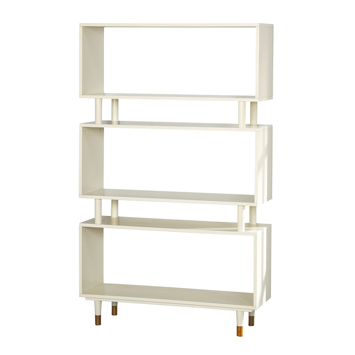 Target Marketing Systems Margo 3 Tier Bookshelf for Home Office Study Room Antique White