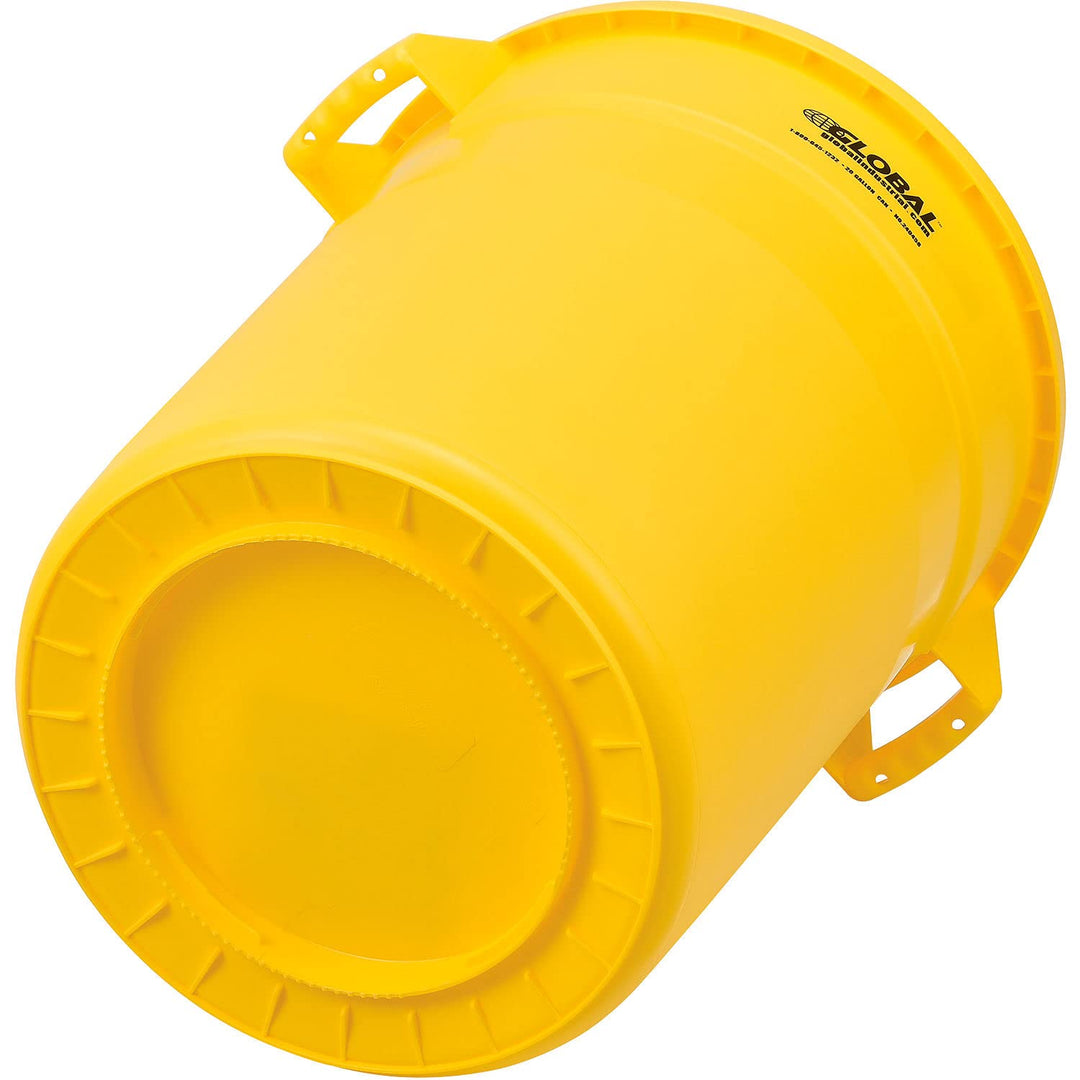 Global Industrial 20 Gallon Plastic Trash Container Garbage Can - Yellow