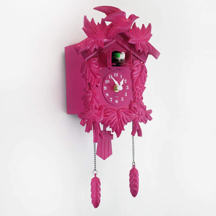 Pink Cuckoo Clock DIY Art Home Idea Modern Contemporary Rectangular Plastic