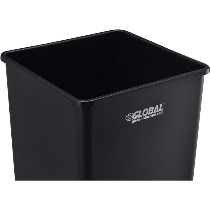 Global Industrial Square Plastic Garbage Can 50 Gallon Black