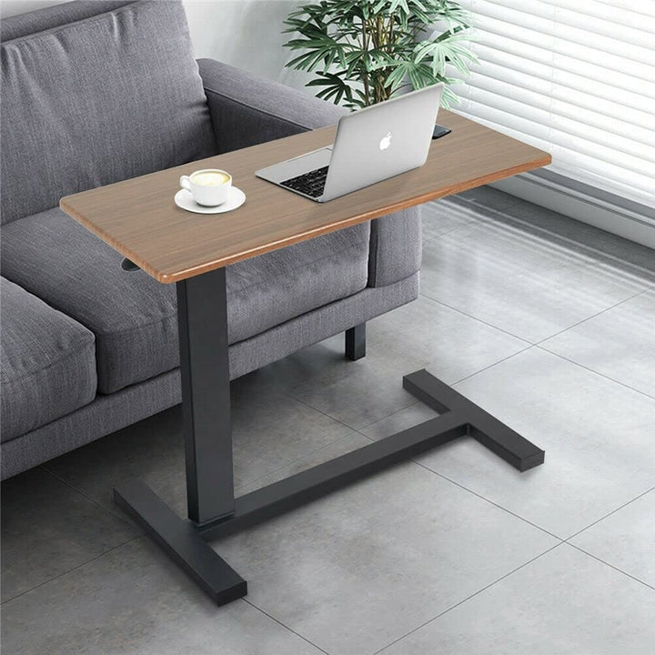 Rolling Overbed Adjustable Laptop art Side Table Stand for ouch Brown Modern