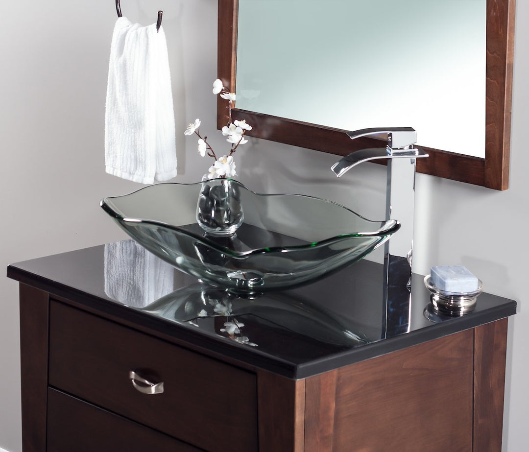 Novatto TIS-317C Elegante Glass Vessel Bathroom Sink