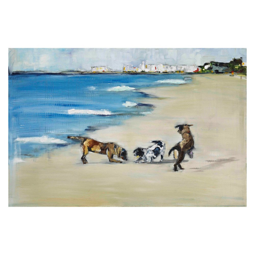 Marmont Hill 6x24 Dogs' Play by Tori Campisi Painting Print on Wrapped Canvas 24 x 16