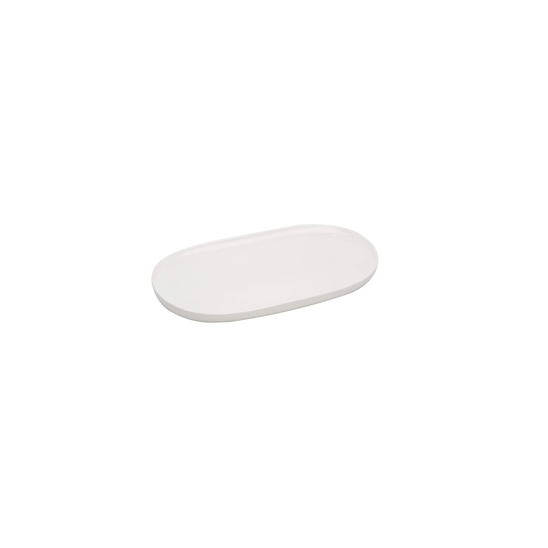 Every Time White Oval Platter Off/White Solid Casual Modern Contemporary