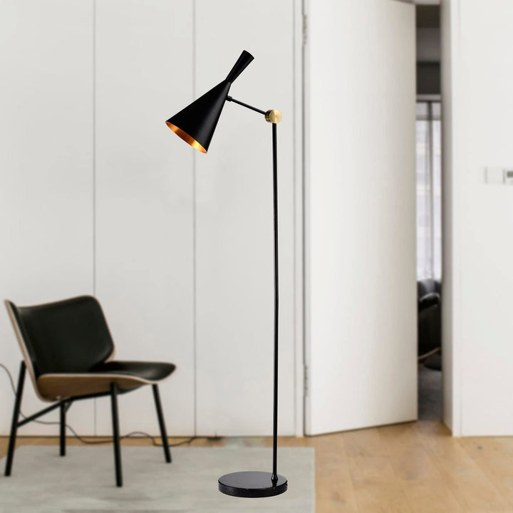 11 Inch Matte Black Floor Lamp Mid-Century Modern Energy Efficient