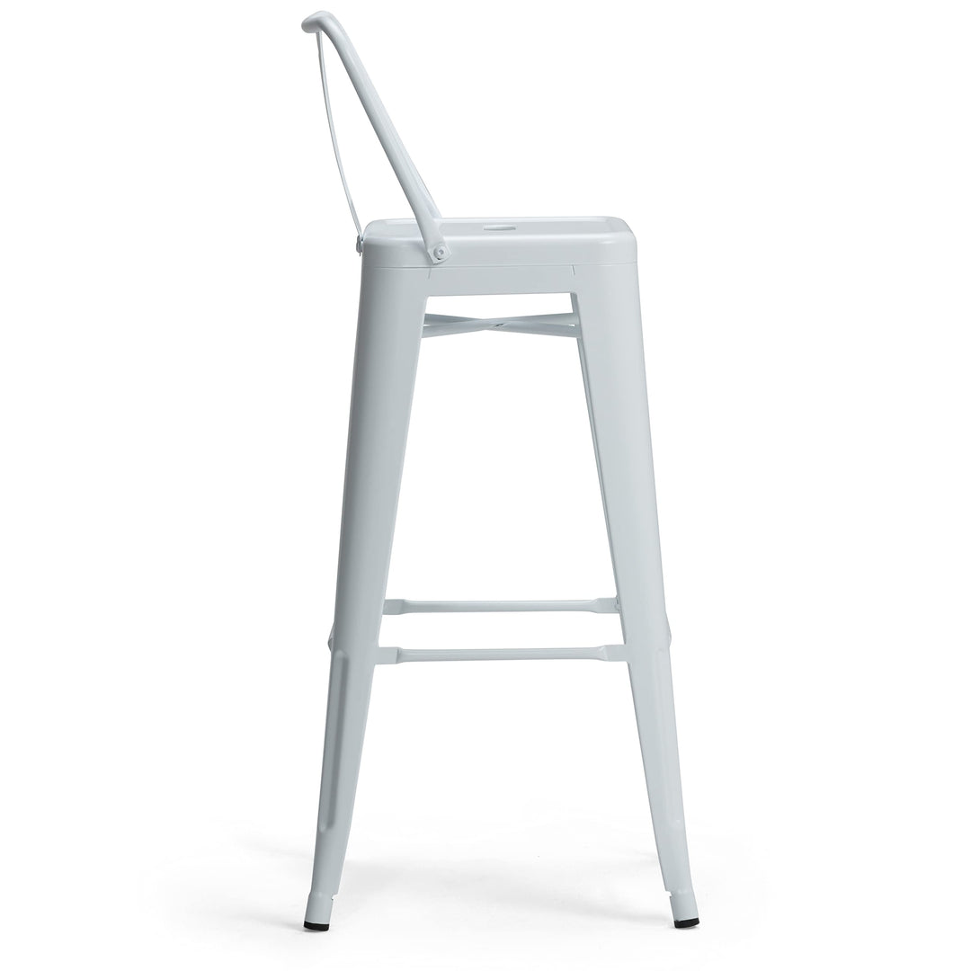 SIMPLIHOME Rayne Metal 30 inch Bar Stool (Set of 2) in White for the Dining Room