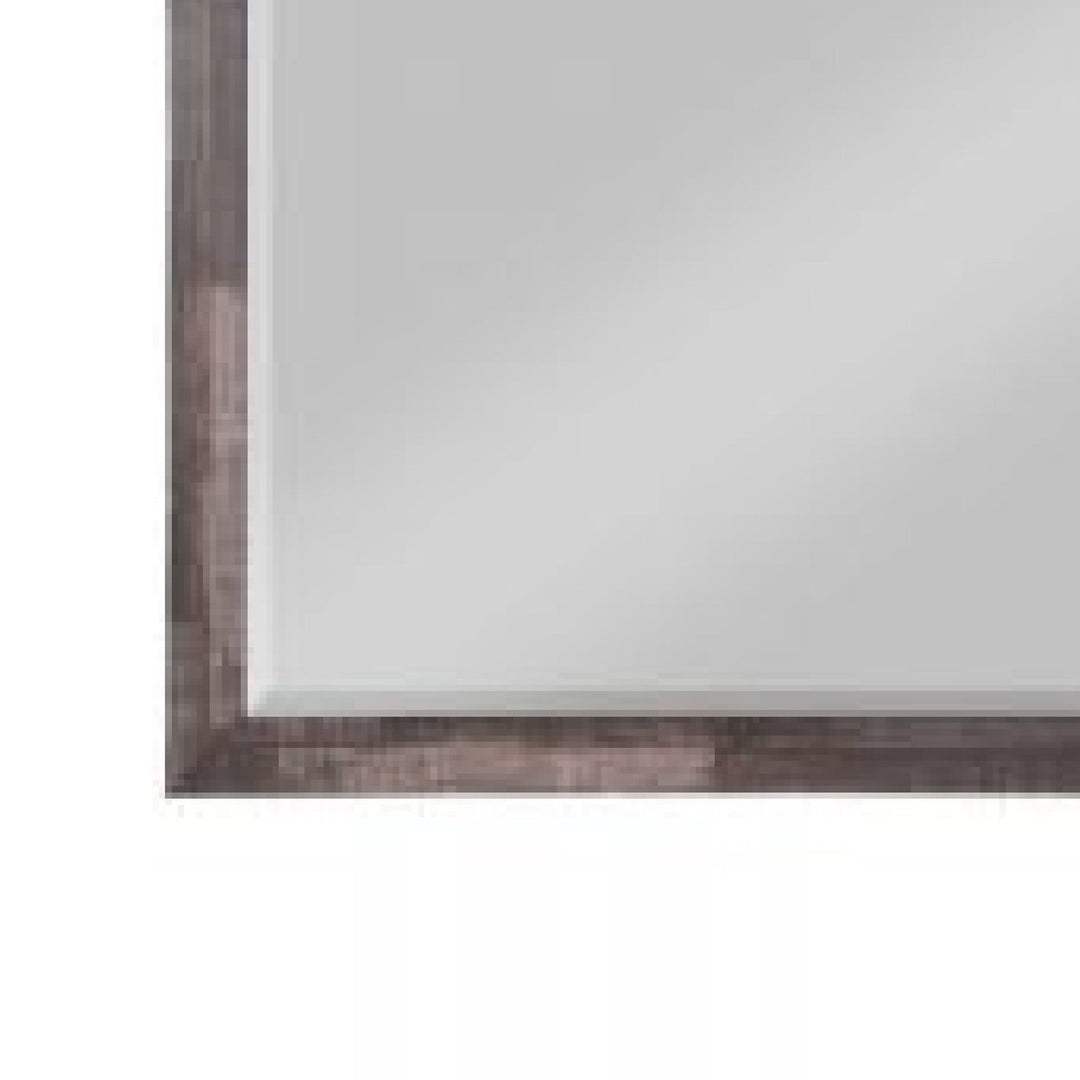 48 Inch Wood Mirror Landscape Beveled Rustic Brown Modern Contemporary - Diamond Home USA