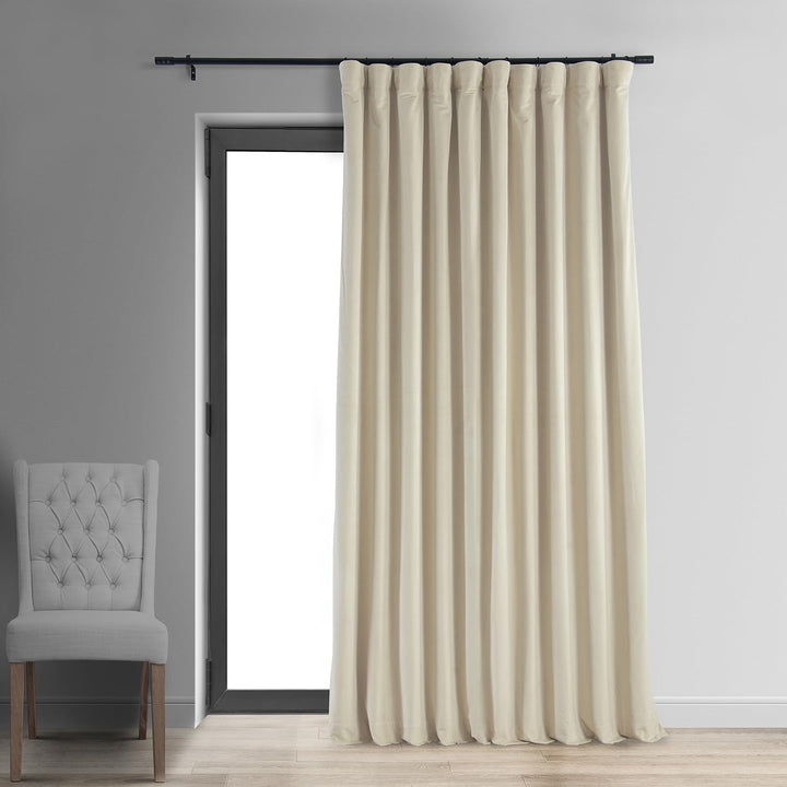 HPD Half Price Drapes Signature Velvet Thermal Blackout Curtains for Living Room 100 x 96 - Ivory