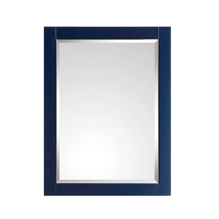 AVANITY Mason 24 in. Wall Mounted Mirror with Brushed Silver Trim - 24" W x Navy Blue