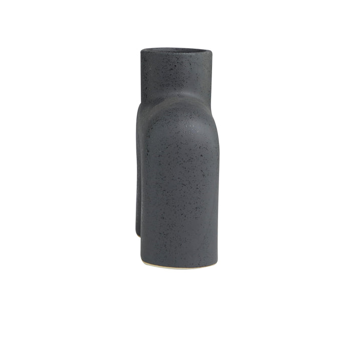 Black Ceramic Arched Abstract Vase Stoneware