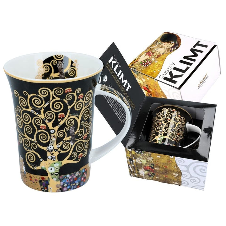 The Tree of Life G.Klimt Porcelain Mug in A Gift Box Multi Color Textured