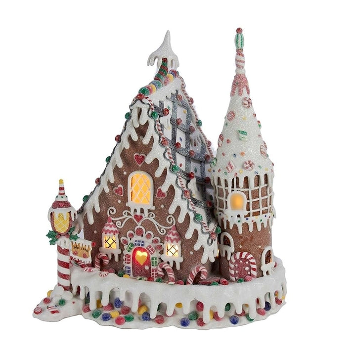 13-inch Gingerbread Inn with C7 Bulb Multi Color Plastic