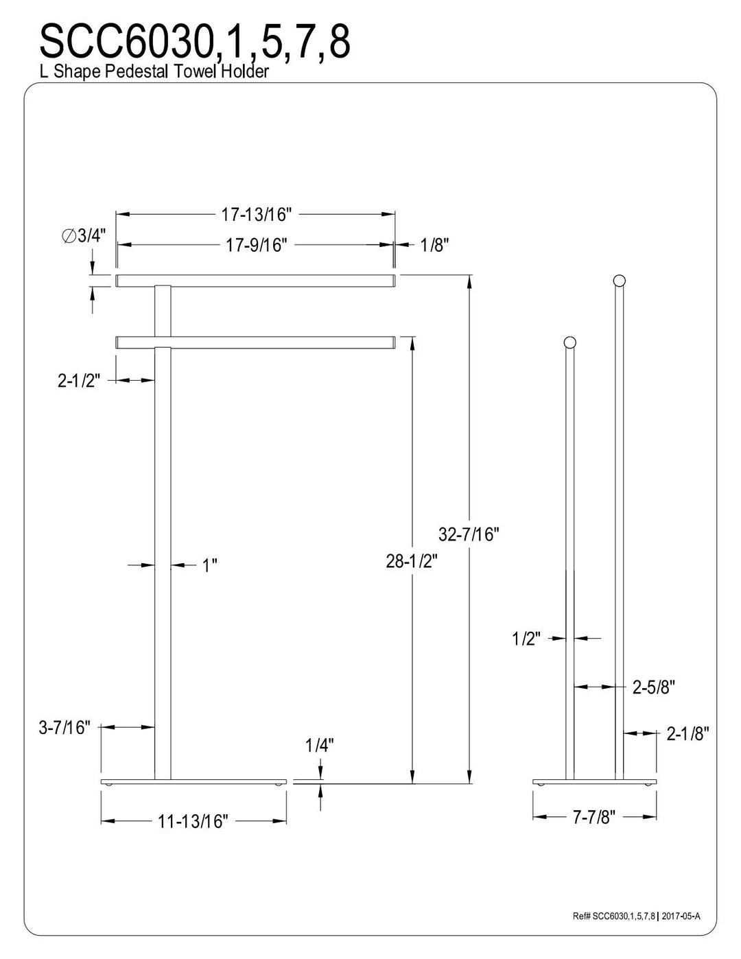 Kingston Brass Edenscape Freestanding Dual Towel Rack