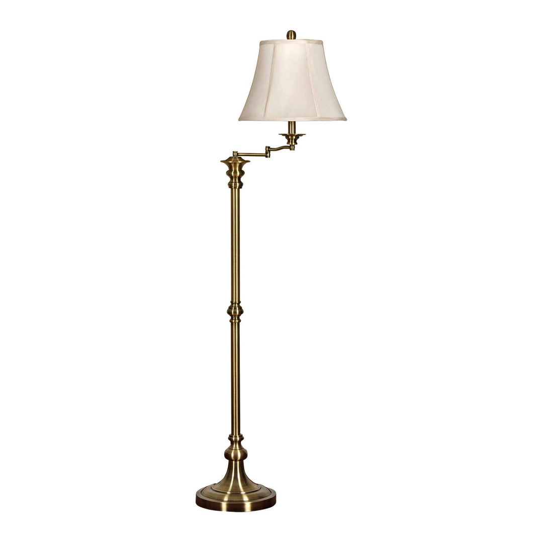 Nora Antique Brass Swing Arm Floor Lamp