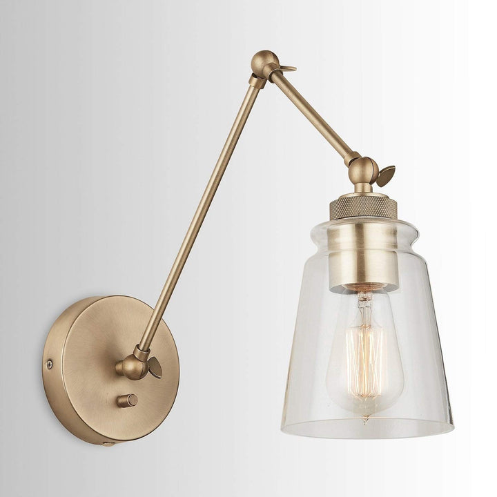 Profile 1-Light Aged Brass Wall Sconce Modern Contemporary Transitional Metal