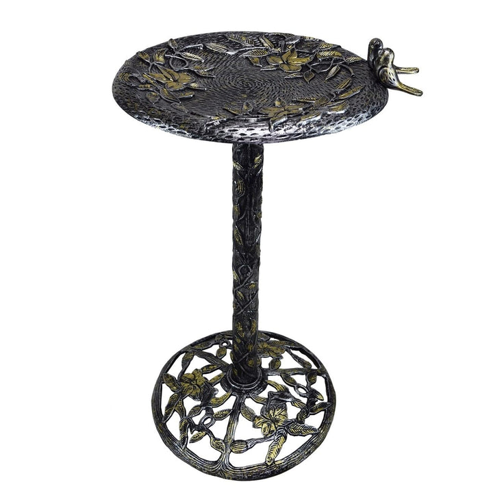 Oakland Living Metal Bird Bath with Singing Birds No Assembly Required