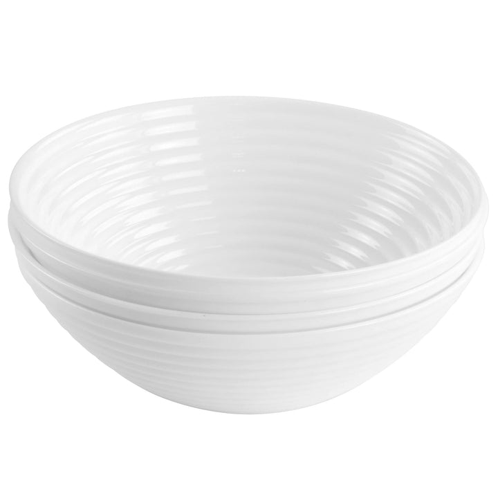 Ultra Patio 4 Piece Tempered Opal Glass Cereal Bowl Set White 7 In Solid