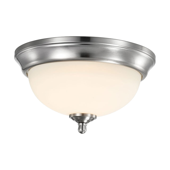 19 Watt 11 Inch Led Flush Mount Fixture Dimmable Brushed Nickel Frosted Glass - Diamond Home USA