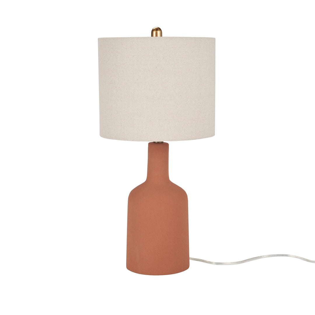 22" Modern Terracotta Orange Table Lamp Farmhouse Contemporary Rustic - Diamond Home USA