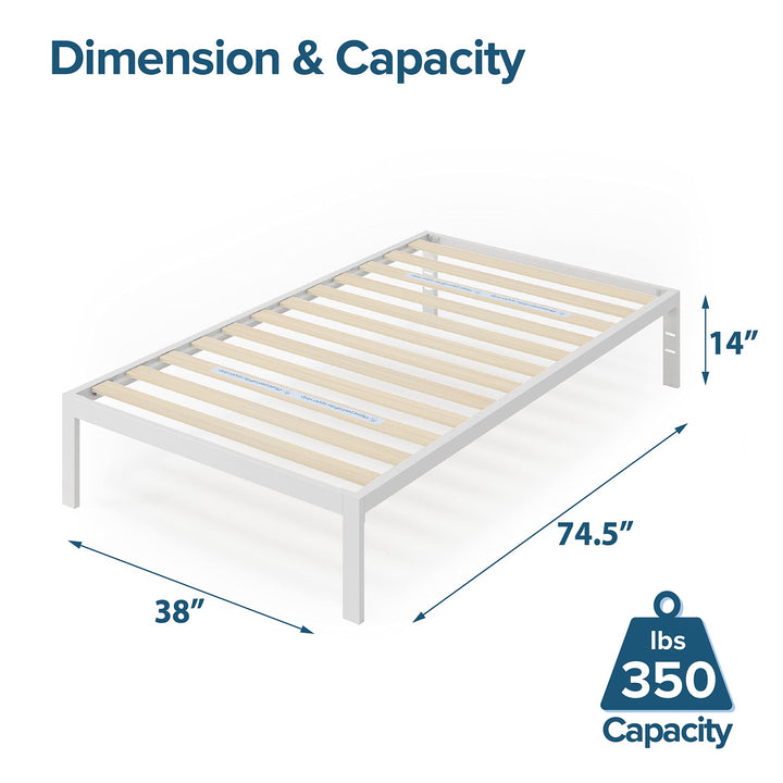 ZINUS Mia Metal Platform Bed Frame Wood Slat Support No Box Spring Needed Easy