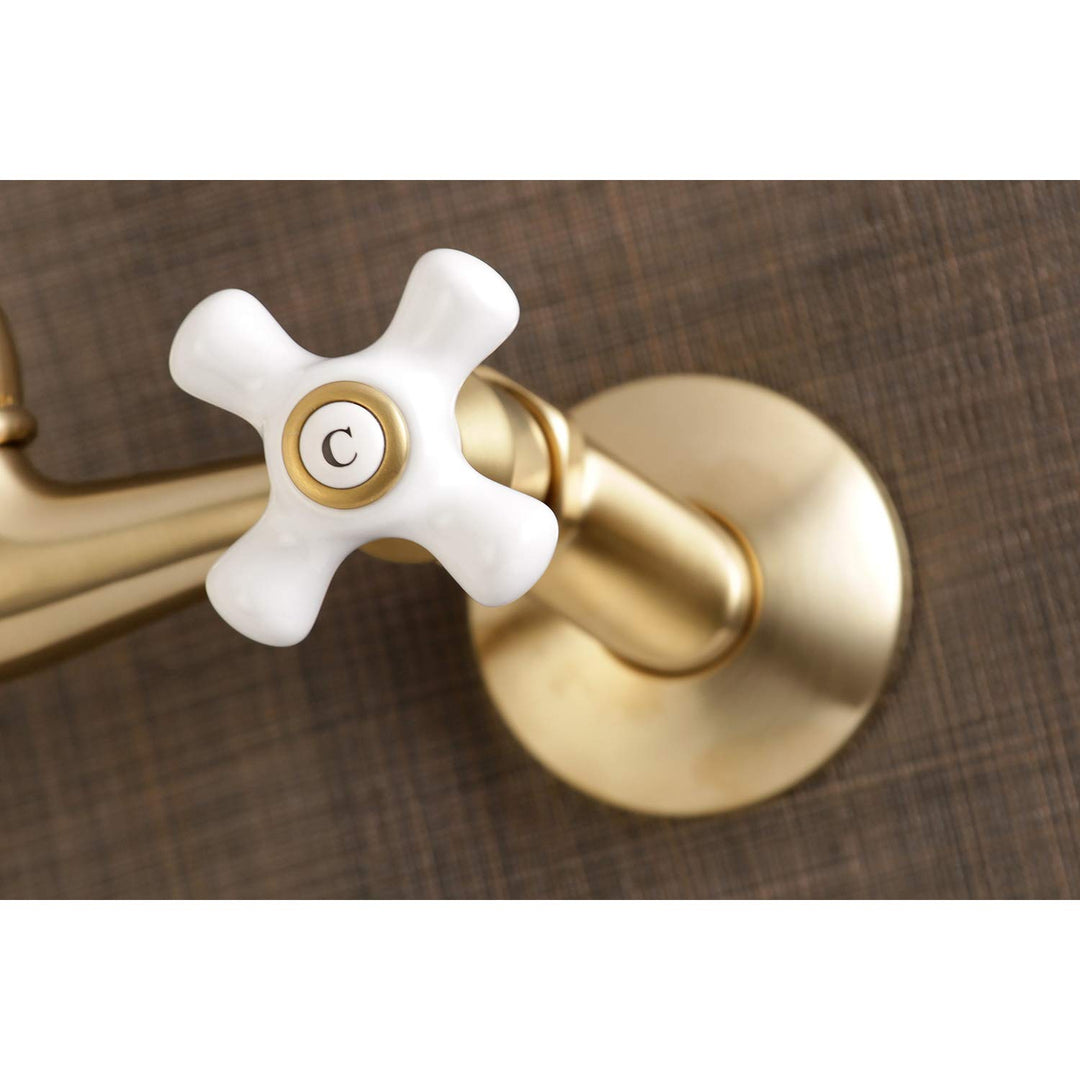 Kingston Brass Vintage 6 in. Adjustable Center Wall Mount Kitchen Faucet