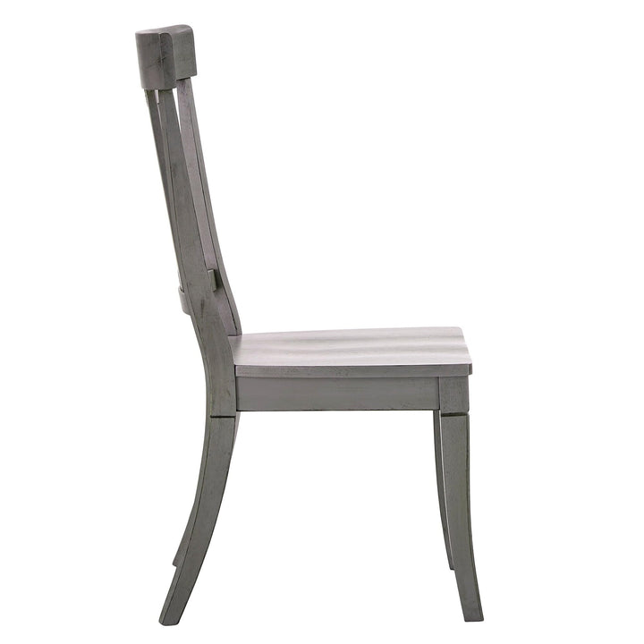 Inspire Q Eleanor Panel Back Wood Dining Chair (Set of 2) by Classic Antique Antique Grey