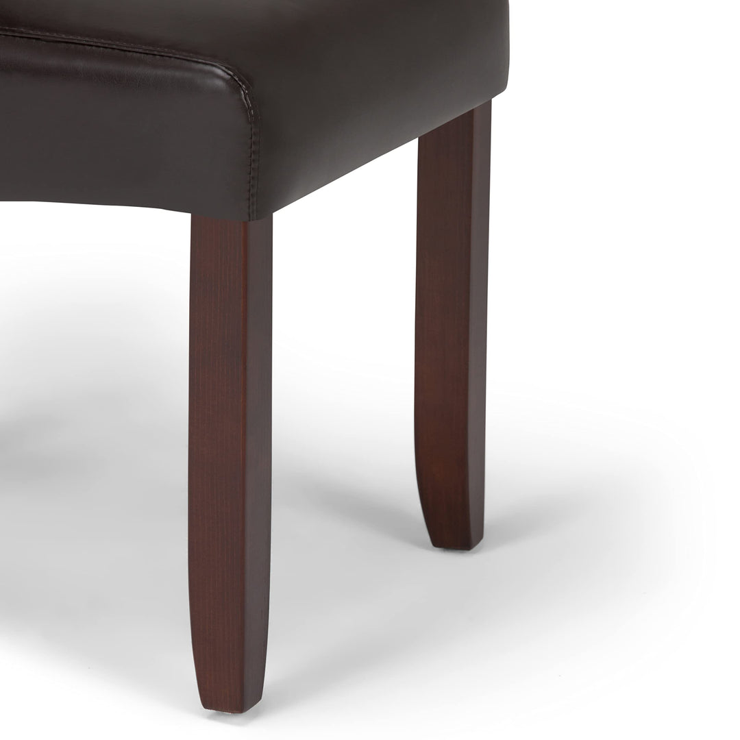 SIMPLIHOME Cosmopolitan Parson Dining Chair (Set of 2) Tanners Brown Faux