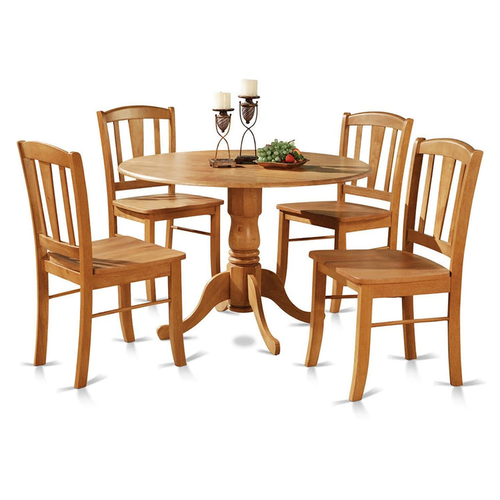 East West Furniture Dublin 5 Piece Kitchen Set for 4 Includes a Round Room Table