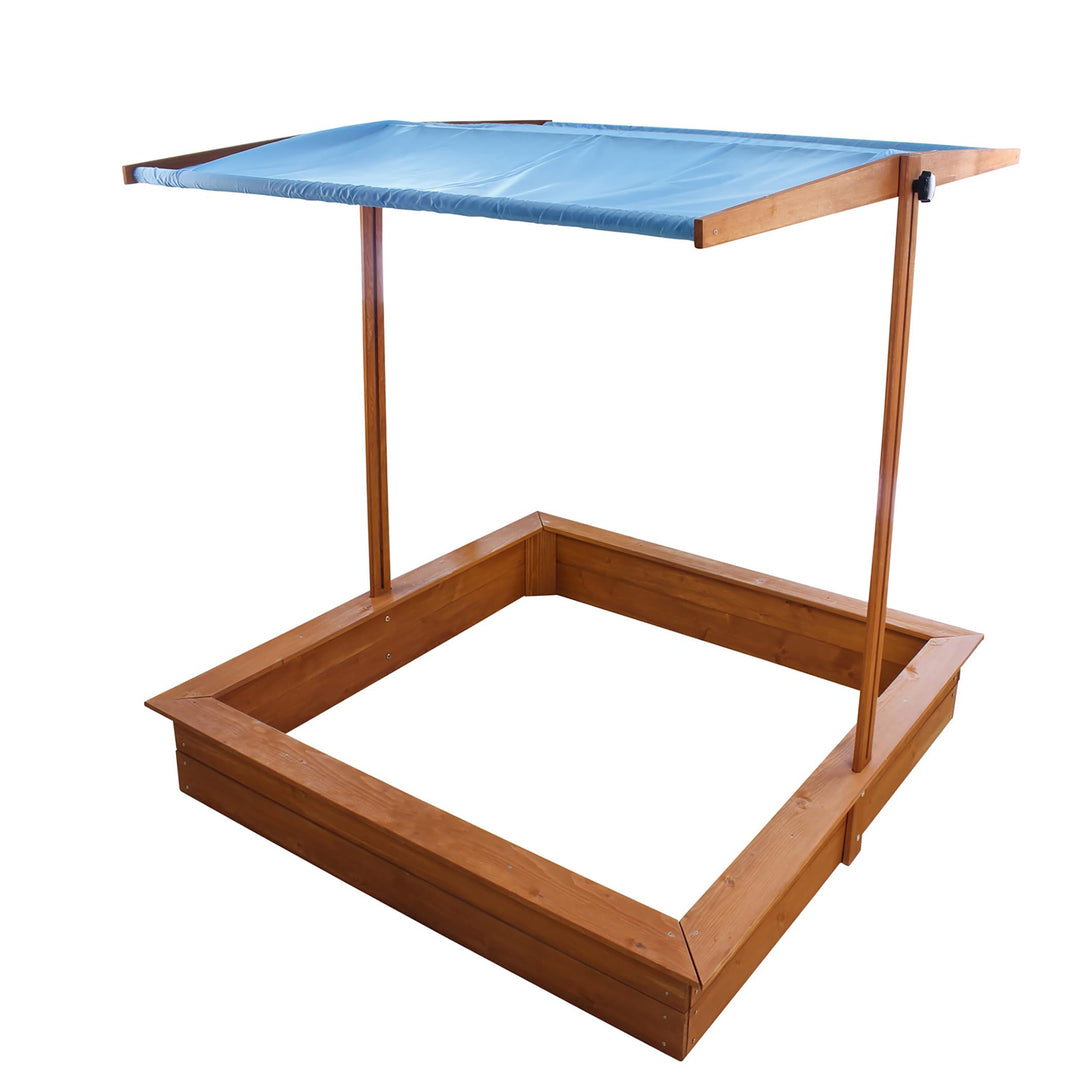 Homeware Red Hemlock Sand Box with Canopy 45.0 in. X 45.0 in. X 47.0